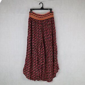 Anthropologie Sargasso Split-Hem Flowy Wide-Leg Pants Size Medium Black Pink
